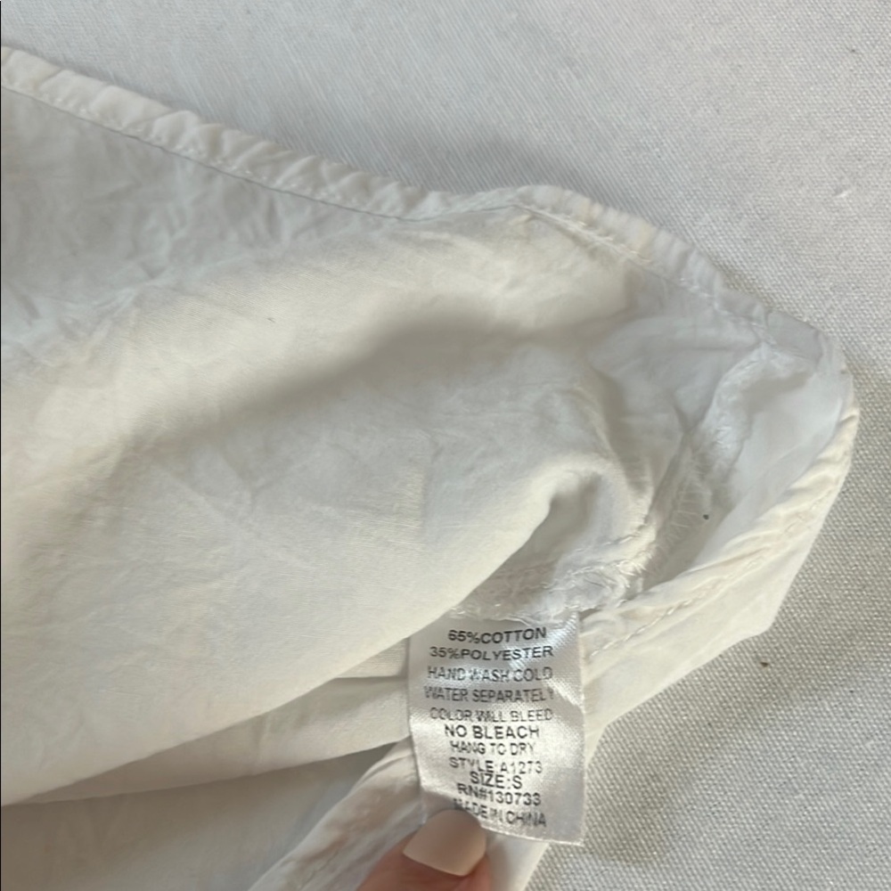 Umgee White Top with Navy Embroidery - Picture 6 of 7